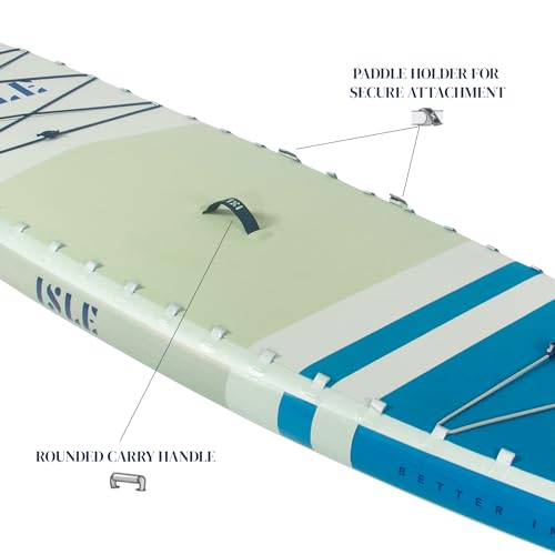 ISLE Explorer 3.0 Inflatable Stand Up Paddle Board & iSUP Bundle Accessory Pack, Adventure & Touring Board, Durable, Light...