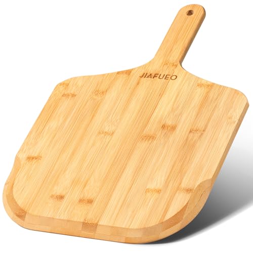 JIAFUEO Pizza Peel 12 inch, Bamboo Pizza Paddle Spatula - Wooden Serving Board, Oven Accessory for Baking Homemade, Wood C...