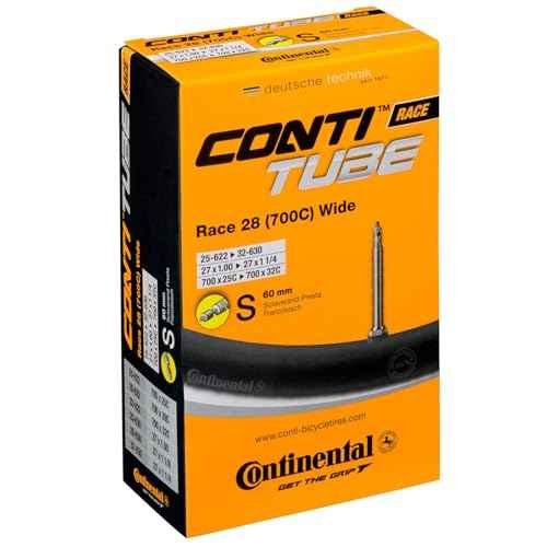 Continental Race 28 700 x 25-32c Bike Inner Tubes with Presta 60mm Valve (Pair),Black
