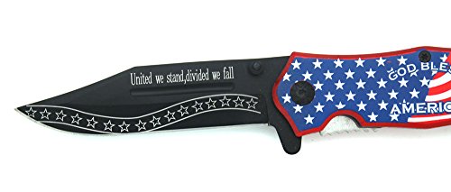 Snake Eye Tactical 90-36Sw-Mc USA Flag Razor Sharp Survival Rescue Folder Action Assisted Knife