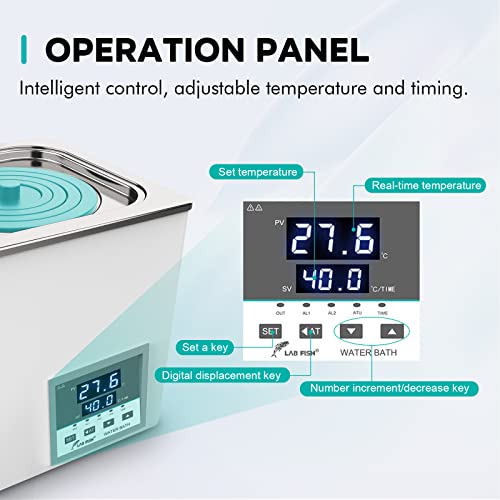 LAB FISH Lab Digital Water Bath 3L Capacity Thermostatic Heater Laboratory Heating Devices Stainless Steel