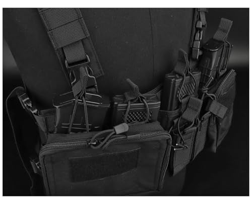 Lancer Tactical D3CRH Chest Rig w/Quad & 9mm Magazine Pouches (OD Green) – Compatible with Tactical Backpack (Not Included)
