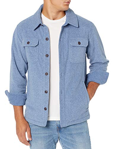 Amazon Essentials Mens Long-Sleeve Polar Fleece Shirt Jacket for Winter