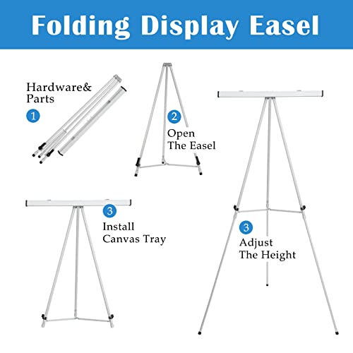 Falling in Art Aluminum Flip Chart Display Easel Stand with Adjustable Floor for Boardroom, Whiteboard, Paper Pads, Signag...