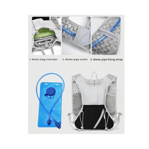 Running Hydration Vest Backpack，Lightweight Hydration Backpack with 2L Water Bladder for Wen and Women, Running Vest with ...