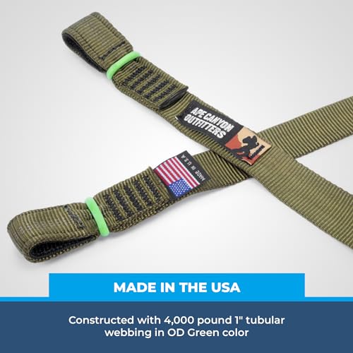 RNA Ape Canyon Outfitters Step Aider – Tree Saddle Climbing Aider. OD Green 4000-lb Tubular Webbing, CNC Sewn Ends, Lightw...