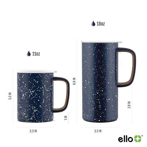 Ello Campy 18oz Stainless Steel Travel Mug with Handle and Leak Proof Lid | Vacuum Insulated Coffee Cup for Hot or Cold Drinks | Reusable, BPA Free | Gift for Coffee Lovers, Frost