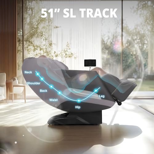 Mazzup Massage Chair, 3D Massage Chair Full Body, Zero Gravity Shiatsu Recliner W/Heating, SL Track, Wireless Charger, Blu...