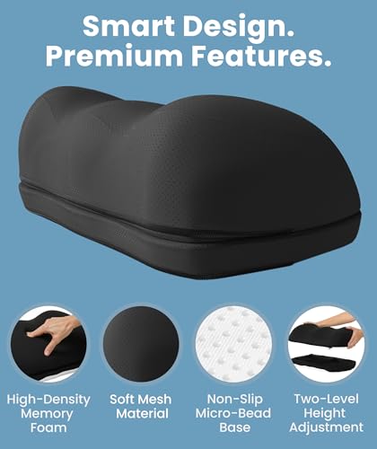 Everlasting Comfort Adjustable Cloud Foot Rest for Under Desk at Work with Pressure Point Nodes - Comfortable Memory Foam ...