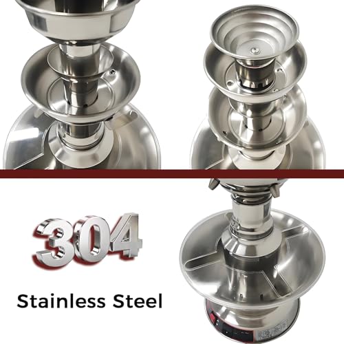 BANGBANGJI 3-Tier Wine Fountain Machine, 3.5L Wine Dispenser, Stainless Steel Beverage Fountain, 0-100℃ Temperature Adjust...