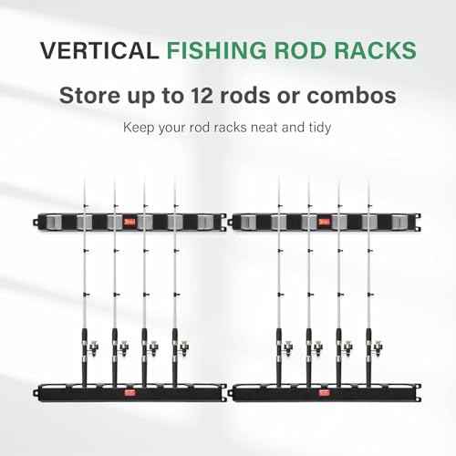 Fishing Rod Holders Wall-Mounted ? Simple Deluxe Fishing Rod Rack, Fishing Pole Holder & Rack, Fishing Pole Holders Grey