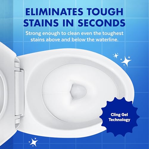 Lysol Toilet Bowl Cleaner, Max Strength Bathroom Cleaning Supplies, Toilet Bowl Cleaner Clinging Gel, Home Essential, Inst...