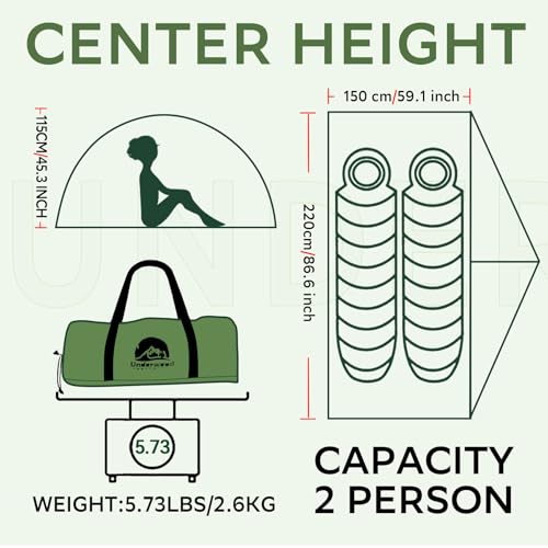 1/2 Person Backpacking Tent for 4-Season - Winter Waterproof Tent for One Person, Lightweight Camping Gear for Backpackin...