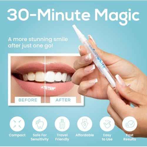 Venus Visage Award Winning Teeth Whitening Pen, 20+ Uses - Teeth whitening Kit Professionally formulated - Best Teeth whitening Gel Pen Teeth Whitener - Low Sensitivity (Mint) (0.07 Fl Oz (Pack of 2))