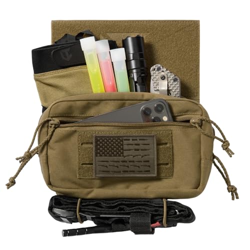 VisionTac Tactical Admin Pouch Laser Cut MOLLE EDC Tool Organizer with Carabiner and Keychain Modular Dangler Utility Sack