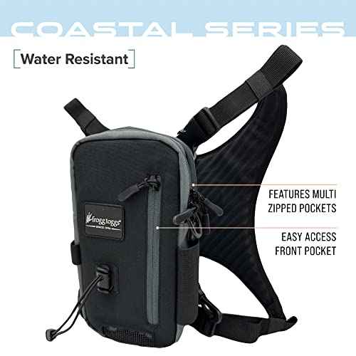 FROGG TOGGS Hightide Fishing Chest Pack, Easy Hands-Free tackle storage bag with built-in Rod Support
