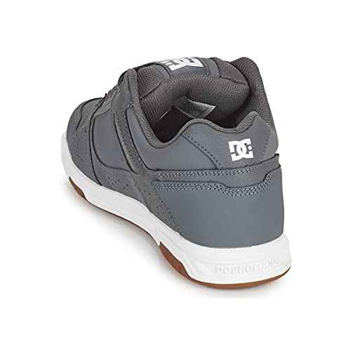 DC Men's Stag Low Top Skate Shoe, Grey/Gum, 13