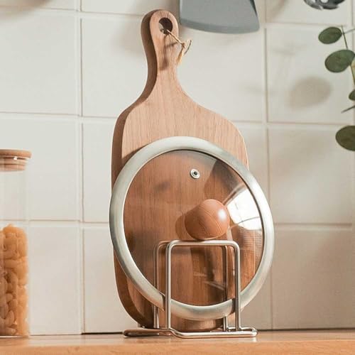Teensery Cutting Board Holder Stainless Steel Wire Chopping Board Stand Cutting Board Storage Rack Organizer with 2 Slots ...