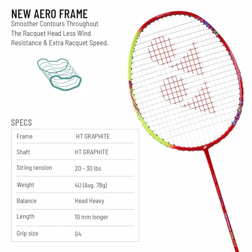 Yonex Astrox 02 Ability Red Strung Badminton Racquet Grip Size 4U G4