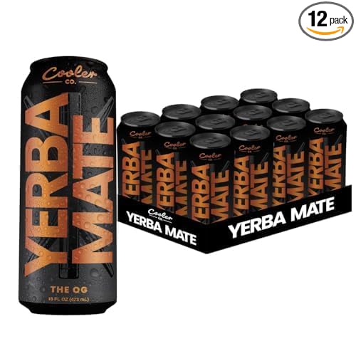 COOLER CO. | YERBA MATE | 12 Pack | 100% Organic Yerba Mate Caffeine | 150 mg Caffeine | 3 Organic Ingredients | Natural I...