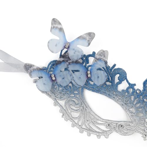 LATIMOON Halloween Lace Masquerade Masks for Women - 1920s Butterfly Antique Mask for Men Carnival Party Mardi Gras Party
