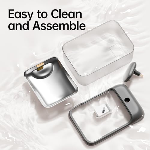 PETSEE Automatic Pet Water Fountain 4.5L Large Capacity Stainless Steel Drink Tray Cat Water Dispenser Ultra-Quiet Pump Mu...