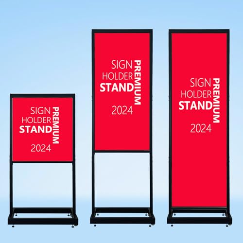 JUST 4 SIGNS Premium Poster Foam Board Sign Holder Floor Stand Width 22.5" and Height Adjustable up to 72.3" 3 UNITS (STAN...