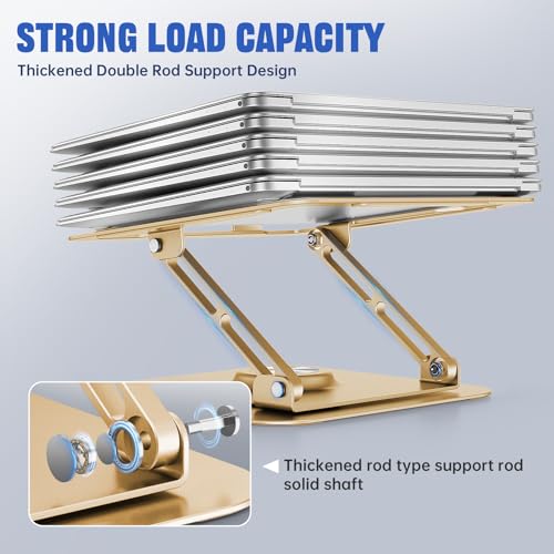 JOYEKY Laptop Stand for Desk, Adjustable Computer Stand with 360° Rotating Base, Ergonomic Laptop Riser for Collaborative ...