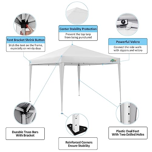COBIZI 10x10 Pop Up Canopy Tent with 4 Sidewalls Party Tents for Parties Weddings Backyard Waterproof Commercial Instant O...