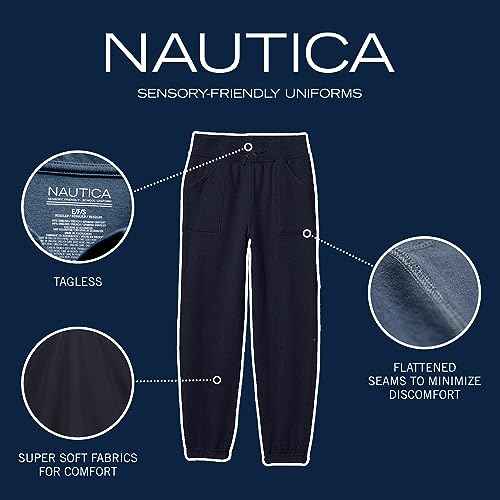 Nautica Girls' Sensory-Friendly Soft Fleece Sweatpants