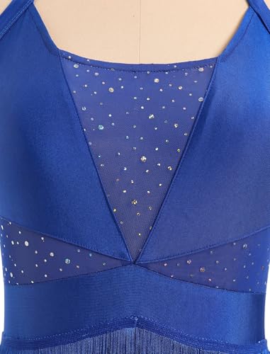 IDOPIP Women Sequin Fringe Bodysuit Sparkly Tassel Romper Jumpsuits Halter Latin Dance Dress Sexy Festival Rave Party Outfits