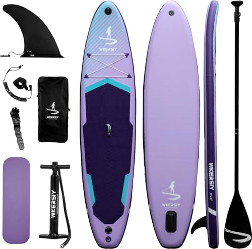 11”32“6 Premium Inflatable Stand Up Paddle Boards with Durable SUP Paddle Board Accessories Wide Stable Design Includes Ba...