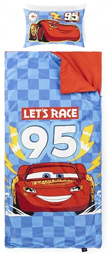Jay Franco Kids Slumber Bag and Pillow - 54 x 27 Inch Comfy Indoor Sleeping Bag for School and Sleepovers, 2 Piece Set, Bl...