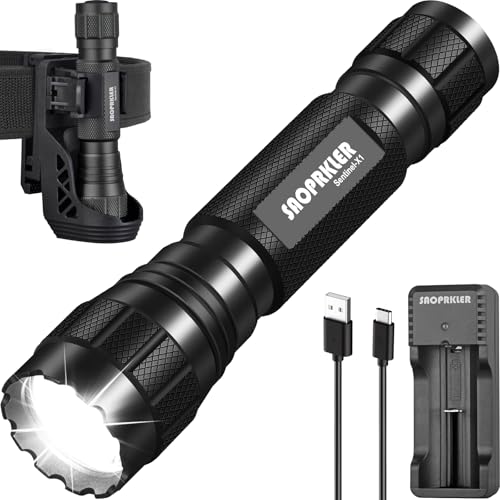 SAOPRKLER LED Flashlights High Lumens-Tactical Police Flashlight with Holster for Duty Belt,1200 LM Single Mode Super Brig...