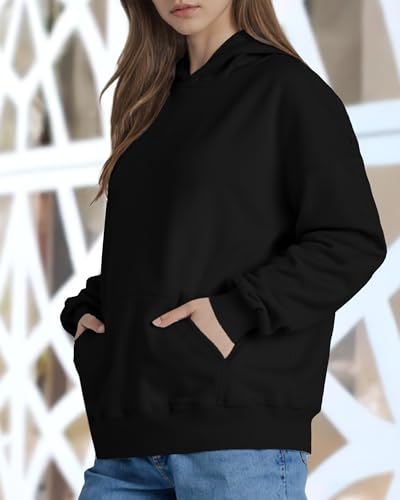 Women's Casual Crewneck Sweatshirts Loose Lightweight Pullover Shirts Tops