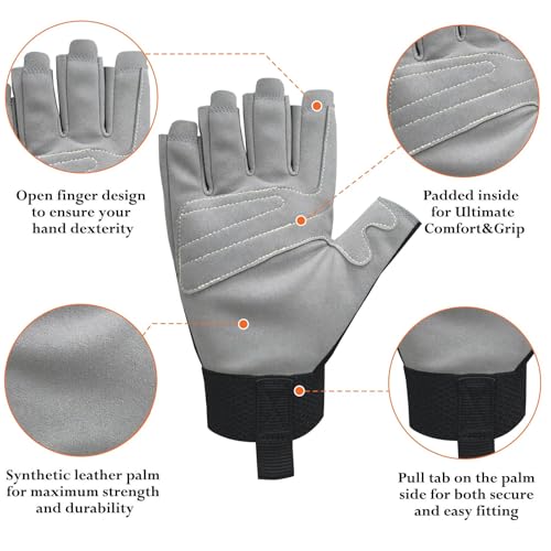 Intra-FIT Climbing Gloves, Lightweight, Breathable, Perfect for Rock, Tree, Wall, Mountain, Climbing