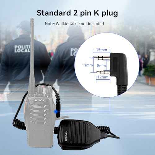 Retevis Walkie Talkie Microphone,Two Way Radio Shoulder Mic,Compatible with Retevis RT68 RT21 H-777 RT22 RT22S RT27 RT86 RT19 RT15 RB26 BAOFENG UV-5R 888S 5RM Kenwood Samcom pxton Radio(10 Pack)