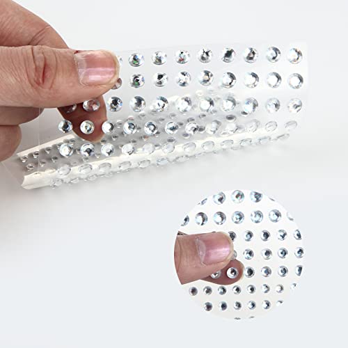 2310 PCS Self Adhesive Rhinestone Gem Stickers for Face Nail Body Makeup Festival,4 Size 14 Sheets Bling Jewels Stickers E...
