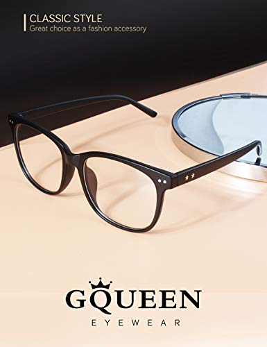GQUEEN Fake Non Prescription Glasses Clear Lens for Women Men Oversized Frame UV400 Protection, 201581