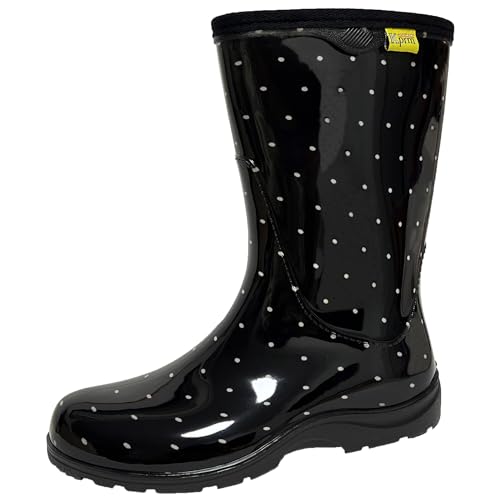Kprm Women's Rain Boots Waterproof Mid Calf Rubber Garden Boots for Women Outdoor Mud Work with Comfort Insole