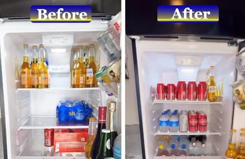 AMLLLC Drink Dispenser for Fridge,Automatic Pusher Glide Soda Can Dispenser for Refrigerator and Adjustable Width - Storag...