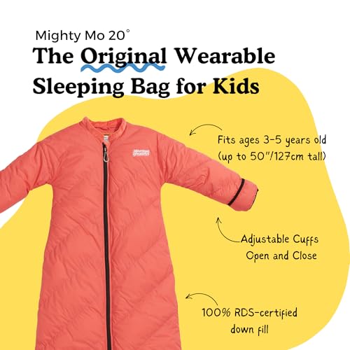 Mighty Mo 20° Down Kids Sleeping Bag (Ages 3-5). The Warmest, Lightest Camping Sleeping Bag for Kids Ages 3-5.