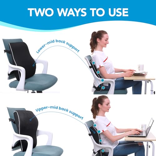 Lumbar Support Pillow for Office Chair, Office Home Essentials,Gifts for Mom,Dad, Back Support Pillow for Car, Chair Cushi...