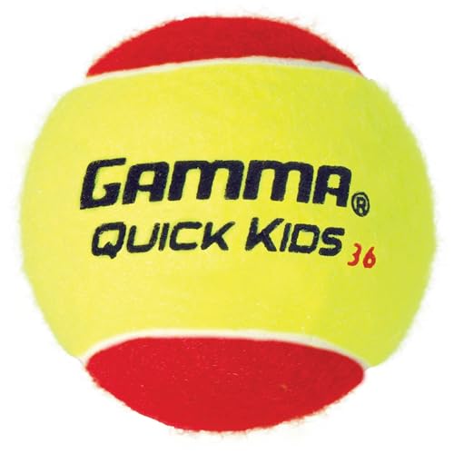 GAMMA Quick Kids 36, 60, & 78 Training Tennis Balls for Kids & Beginners, Low-Compression Core Reduces Speed & Bounce, Great for Tennis Practice, USTA & ITF Approved for Use in 10 & Under Tournaments