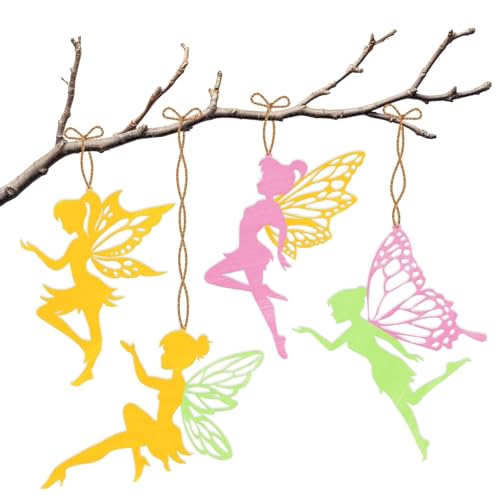 BOIKOKY 12 Pack Pre-Packaged Fairy Party Favors, Wooden Fairy Cutouts with Hanging Hole & Painting Kits for Girls, Magical...