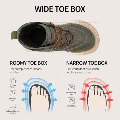 HOTBEAR Men's 3M Thinsulate Insulated Winter Snow Boots | Wide Toe Box | Slip-Resistant Outsole | Orthopedic & Arch Support