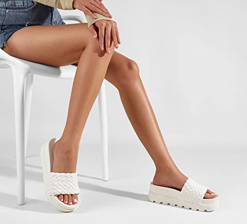 LUCKY STEP Women's Platform Sandals Braided Strap Flatform Slide Open Toe Casual Summer Beach Outdoor Wedge Woven Belt Sli...