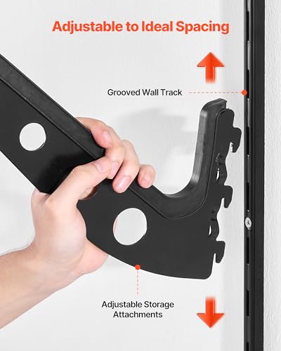 VEVOR Surfboard Wall Mount, 4 Tiers Horizontal Surfboard Rack for Storage and Display, Adjustable Height Metal Board Stand...