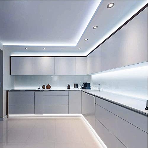 Govee 32.8ft White LED Strip Lights, 6500K Dimmable LED Light Strip with Control Box, Bright 600 LEDs, Daylight White Ligh...