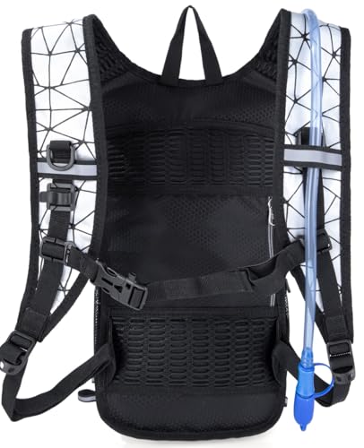 Hydration Backpack Pack with Cool Lights, 2L Water Bladder, Lightweight Bag for Running, Hiking, Bike, Climbing, Music Fes...